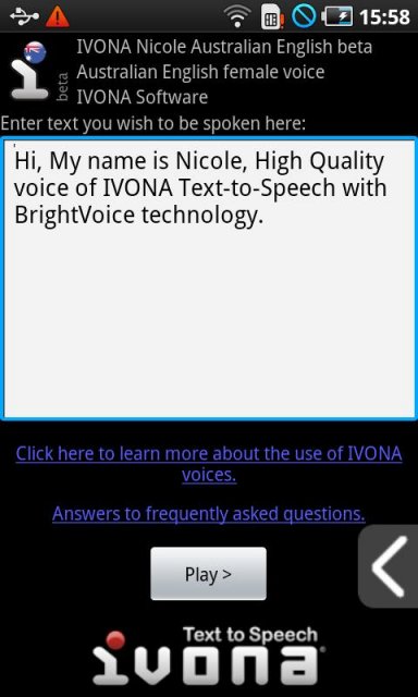Ivona Voice Nicole (Australian English)